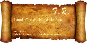 Tomásch Richárd névjegykártya